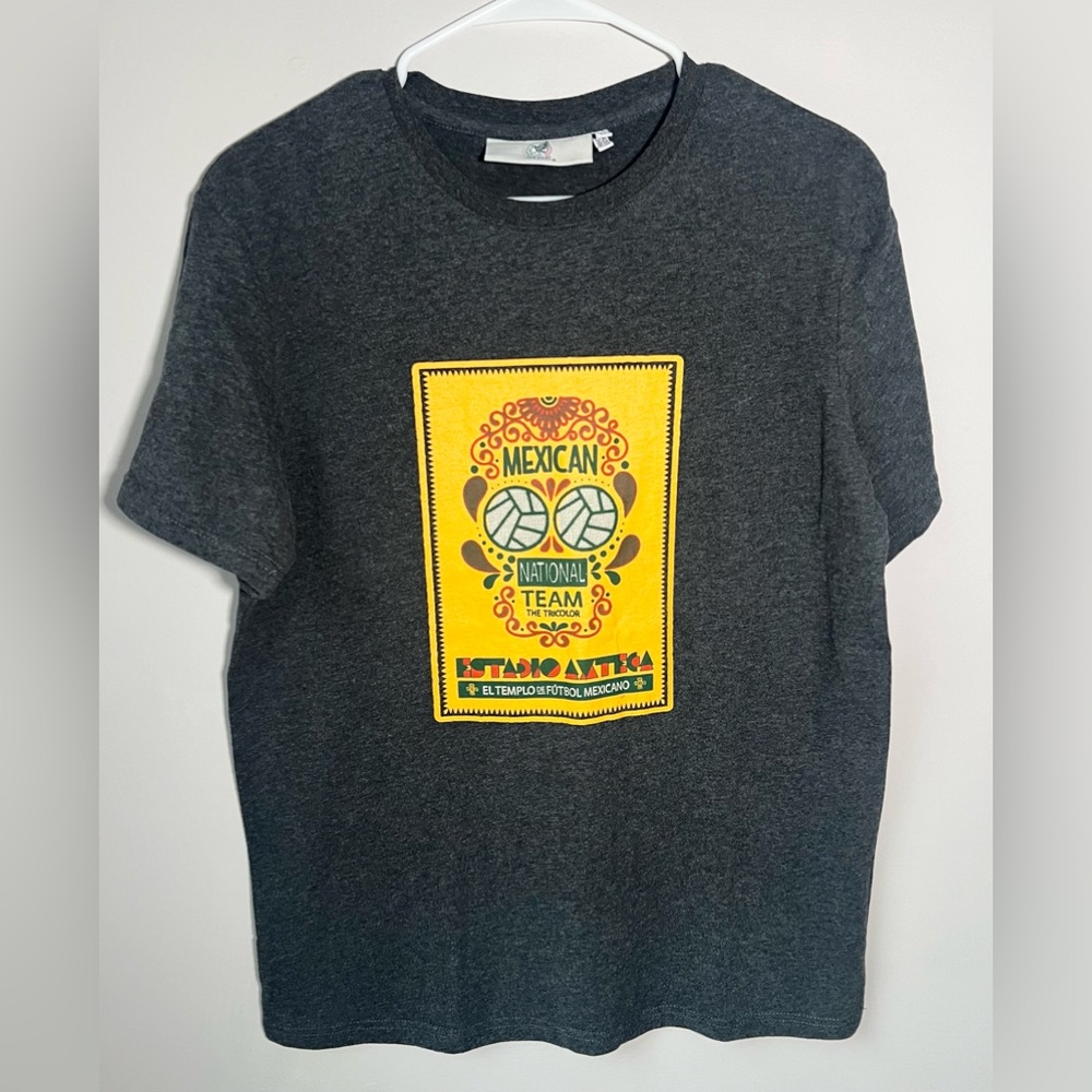 Men's Mexico National Soccer Team Gray Templo T-Shirt Tee Size Medium M